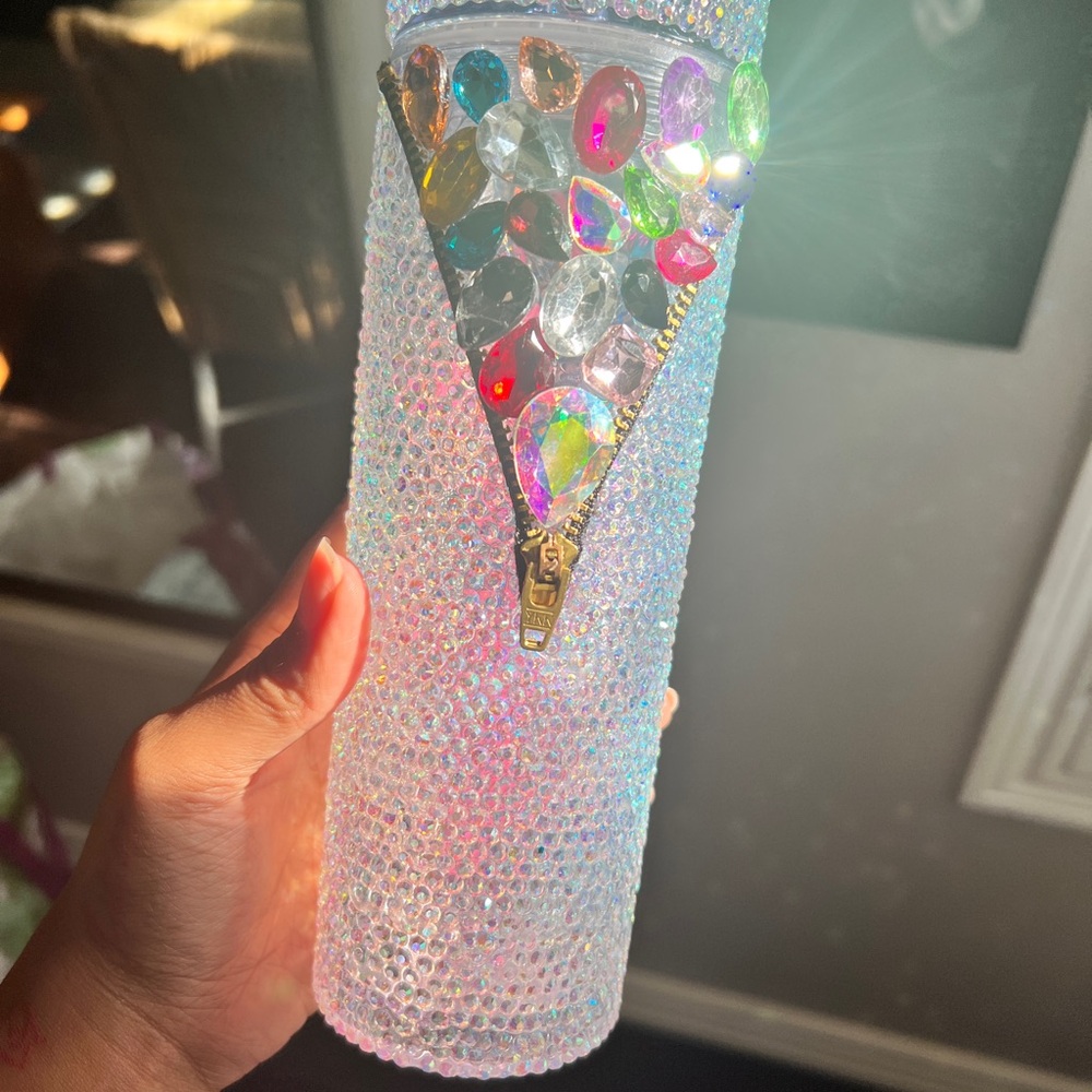 Colorful Rhinestone Decorated Bottle - Picture 4 of 9